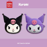 Sanrio Anime Kuromi Earphone Protective Case Applicable to Airpods123 pro Action Figure Silica Gel iPhone Earphone Case Kid Gift