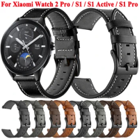 22mm Watch Strap For Xiaomi Mi Watch 2 Pro / S3 / S2 / S1 Active Pro Color Leather Smartwatch Belt Bracelet Xiaomi Watch Band
