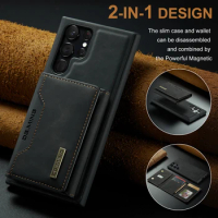 DG.MING Magnetic Detachable Leather Wallet Case for Samsung Galaxy S22 S21 S23 Plus FE Note 20 Ultra Phone Card Holder Cover