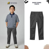 Celana Chino Anak Panjang Reguler Fit Cotton Twill Strech Usia 2-12 Tahun Cowo Laki-laki Nyaman Ping