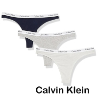 預購 Calvin Klein 凱文克萊 女時尚款黑灰白色丁字褲混搭3件組-網(預購)