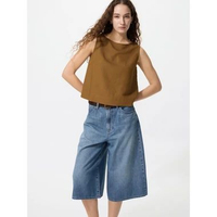 Uniqlo Drapey Denim Culotte Celana Kulot Denim M 65 BLUE