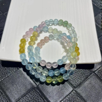 【佰財水晶珠寶】精品彩摩根石6mm摩根石三圈手串(手串項鏈飾品)