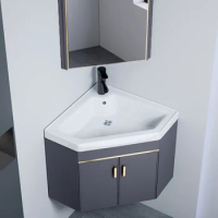 small unit triangular corner bathroom cabinet combination sink cabinet washbasin wall corner