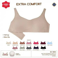 Sorex Bra Extra Comfort Cup B-C Besar Tanpa Kawat Kait 3 BH 9861 Coklat Muda 36