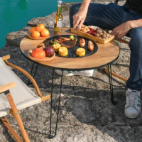 Outdoor foldable barbecue table, portable camping picnic bbq grill, charcoal grill, indoor heating stove