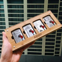 Hộp đựng trưng bày bật lửa Zippo bằng gỗ loại 4 mặt kính mica trong suốt