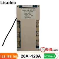 Lisolec Factory Wholesale LiFePO4 BMS 12S 15S 16S 36V 48V BMS 20A To 120A With NTC For Home Storage System E-bike Scooter PCB