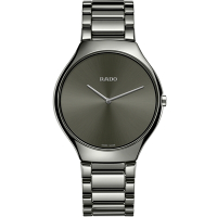 RADO 雷達 官方授權 True Thinline 真薄系列 高科技陶瓷石英腕錶 送禮首選-39mm R03 R27955122