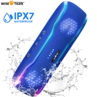 WISE TIGER F10C Speaker Portable Sound Box Wireless Speakers 25W IPX7 Waterproof Outdoor BT5.3 RGB Light Stereo Surround Speaker