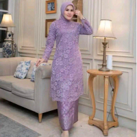 Ready Setelan Tunik Kebaya Brukat Rok songket//Baju kebaya Brukat Jumbo Rok Songket/ Kebaya Pesta/ke