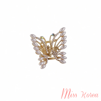 【MISS KOREA】韓國設計浪漫珍珠細緻蝴蝶造型抓夾 鯊魚夾(珍珠抓夾 蝴蝶抓夾)