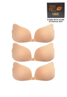 Kiss &amp; Tell 3 Pack Angel Push Up Nubra in Nude Seamless Invisible Reusable Adhesive Stick on Wedding Bra 隐形聚拢胸胸貼