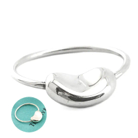 【Tiffany&Co. 蒂芙尼】925純銀-BEAN相思豆造型墜飾女用戒指(展示品)