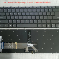 US Backlight Laptop Keyboard for Lenovo ThinkBook Yoga 7-14itl5 7-14ARE05 7-14IIL05 Keyboard US Gray