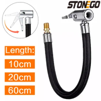 STONEGO Car Tire Inflator Hose Inflatable Air Pump Extension Tube Adapter Twist Tyre Connection Locking Air Chuck