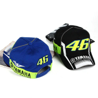 VR-46 Yamaha Racing Cap Sports Locomotive Peaked Cap with Two Slanted 46 White Wheels Classic Gift H