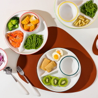 餐盤/分格餐盤 分格餐盤一人食家用早餐餐具兒童陶瓷定量盤子分餐盤套裝【HZ68278】
