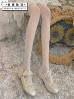 日系白色連褲襪夏季黑絲lolita甜美jk襪子女學院風薄款奶白色絲襪