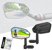 RBRL Bicycle Mirror Extra Large Bike Mirror 360 °   Adjustable Shatterproof and Durable Bar End Rear