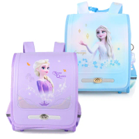 【Disney 迪士尼】冰雪奇緣低年級日式定型漸層兒童護脊書包(平輸品)