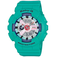 CASIO卡西歐 Baby-G個性甜心立體多層次雙顯腕錶 BA-110SN-3A