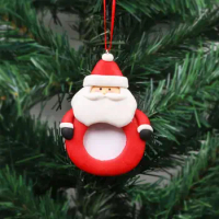 PVC Christmas Photo Frame Cute Santa Claus Snowman Christmas Tree Ornament Decorative Hanging Candy Bag Kids Gift