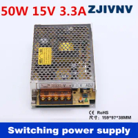 50w 15V 3.4A switching power supply smps led driver 50w ac dc transformer for led strip (:S-50-15)