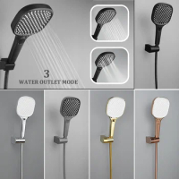 ABS Hand Shower Rose Gold Chrome Matte Black Hand Held Shower Set with Holder and Hose Wall Mounted Hand Hold Shower Head