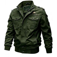 jaket militer us army logo bordiran hitam dan mocca