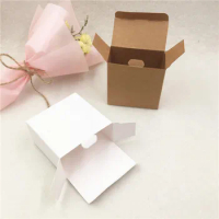 20 pcs 6.5 x 3.5 x 6.5 cm retro kraft paper gift box baby bath soap box cake shop rolled sugar box