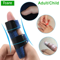 Tcare Pain Relief Aluminium Finger Splint Fracture Protection Straighten Brace Corrector Support with Adjustable Tape Bandage