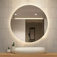 【浴室鏡】鏡子掛墻浴室鏡衛生間智能洗手間帶燈圓鏡壁掛防霧發光led鏡圓形