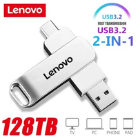 Lenovo 128TB Mini Pen Drive USB Memory USB Flash Drives 2TB 1TB 16TB TYPE C High Speed Usb 3.0 Waterproof Pendrive U Disk New