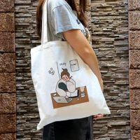 Study Girl Power Print Women Shopping Bag Foldable Canvas Tote Bag Large Shoulder Shopper Bag Teacher Book Bag Eco Travel Bags