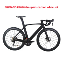 All Inner Cable Aero Disc Road Bike TT-X34 Ultegra R8020 Hydraulic Groupset With Carbon Wheelset 22 Speed