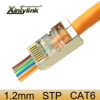 CAT7 rj45 connector 10Gbps 50U CAT6A ethernet cable plug network SFTP FTP  full shielded lan jack pass through 1.5MM hole - AliExpress