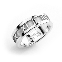 二手品 Tiffany&Co. 蒂芙尼 Atlas系列 羅馬數字925純銀戒指(寬版)