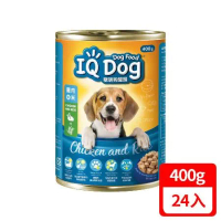IQ Dog 聰明狗罐頭-雞肉+米口味 400g (24罐組/1箱)