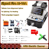 Signal Fire A-10A Fusion Splicer Machine Tool Kit, 6 Motors Automatic Fiber Splicing Machine with Cleaver FTTH Tools Kit