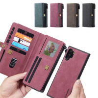 For Samsung Galaxy S21 FE/S20 FE Vintage CaseMe Magnetic Detachable Cover Wallet Leather Case Card Pockets