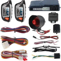 EC200-K9 2 Way Car Alarm System with LCD Pager Display Remote Engine Start Turbo Timer Mode Shock Alarm DC12V Long Rem