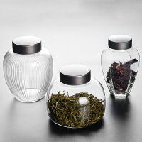 鋁蓋玻璃茶葉罐家用小號普洱茶罐子旅行便攜小號密封儲綠茶紅茶罐