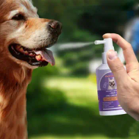 Dog Breath Freshener Spray 50mL Pet Spray Dog Oral Care Bad Breath Teeth Cleaning Breath Freshener Plaque Remover Pet Care