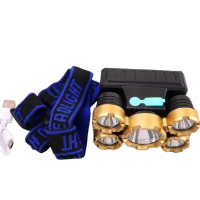 Senter Kepala Headlamp 5 Led Rechargeable High Power 38000W