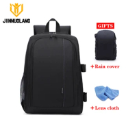JINNUOLANG Unisex Business Camera Backpack For Xiaomi Canon Nikon Sony Laptop DSLR Portable Travel Tripod Lens Pouch Video Bag