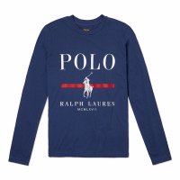 Ralph Lauren Polo 經典刺繡大馬圖案長袖T恤(女)-皇家藍色