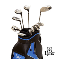 【Lynx Golf】男款Lynx山貓 Black Cat高爾夫套桿組(附球袋)-銀頭