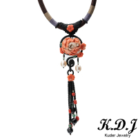 【K.D.J 圓融珠寶】玫瑰手編設計款珊瑚項鍊
