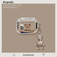 Electroplated Cartoon Bear Figure Applicable AirPods2 Generation Protective Cover Creative Apple 3 Generation Pro AirPods Case